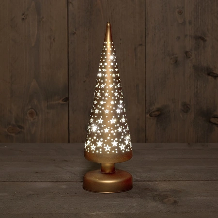 ANNA'S COLLECTION Boom glas goud/ster h30cm wwit bo