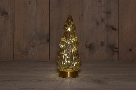 ANNA'S COLLECTION Boom glas h23.5cm amber/gd bo - afbeelding 1