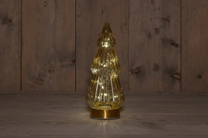 ANNA'S COLLECTION Boom glas h23.5cm amber/gd bo