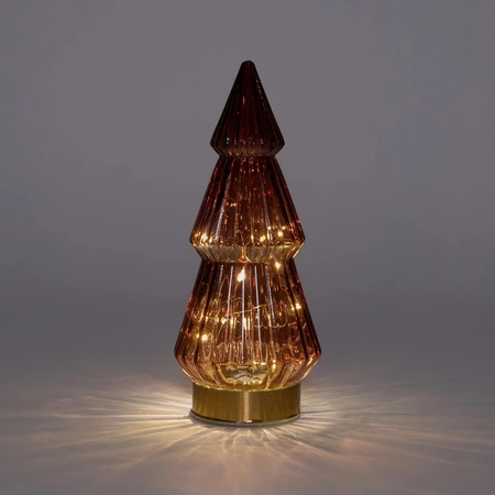 ANNA'S COLLECTION Boom glas h23.5cm bordeaux/gd bo - afbeelding 2