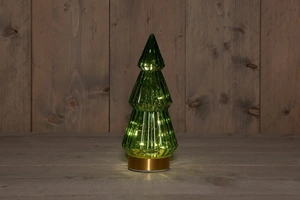 ANNA'S COLLECTION Boom glas h23.5cm groen/gd bo