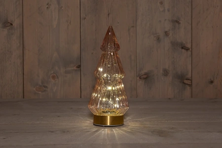 ANNA'S COLLECTION Boom glas h23.5cm roze/gd bo - afbeelding 1