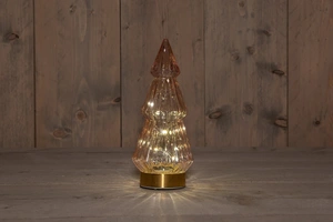 ANNA'S COLLECTION Boom glas h23.5cm roze/gd bo