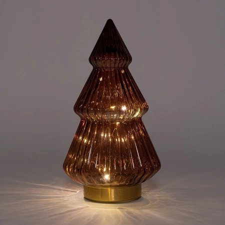 ANNA'S COLLECTION Boom glas h28.5cm bordeaux/gd bo - afbeelding 3