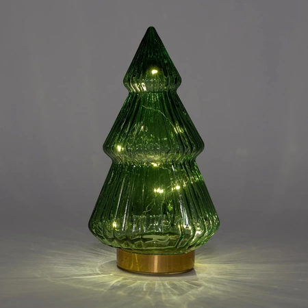 ANNA'S COLLECTION Boom glas h28.5cm groen/gd bo - afbeelding 2