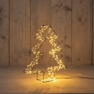 ANNA'S COLLECTION Boom metaal 3d zwart h36cm 300l cl - afbeelding 1