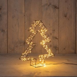 ANNA'S COLLECTION Boom metaal 3d zwart h36cm 300l cl - afbeelding 1