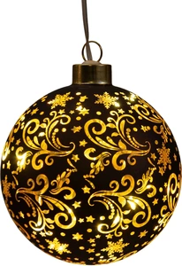 ANNA'S COLLECTION Hanger bal glas led d15cm choco - afbeelding 2