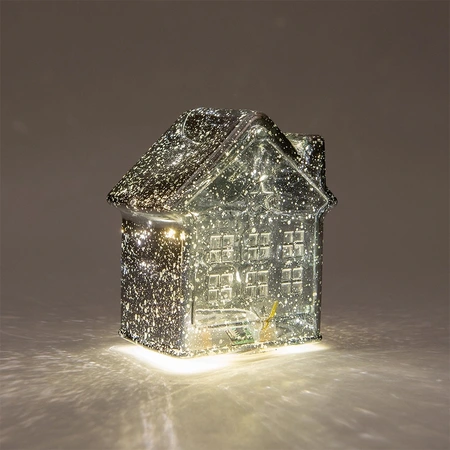 ANNA'S COLLECTION Huisje 10led 12.5x7.5x14cm antrac - afbeelding 2