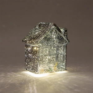 ANNA'S COLLECTION Huisje 10led 12.5x7.5x14cm antrac - afbeelding 2