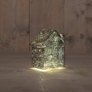 ANNA'S COLLECTION Huisje 10led 12.5x7.5x14cm antrac