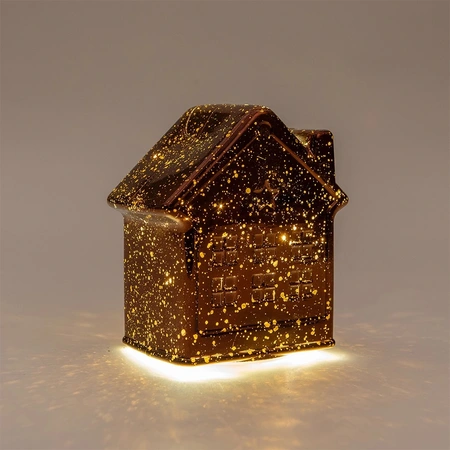 ANNA'S COLLECTION Huisje 10led 12.5x7.5x14cm brons - afbeelding 2
