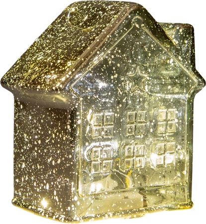 ANNA'S COLLECTION Huisje 10led 12.5x7.5x14cm goud - afbeelding 2