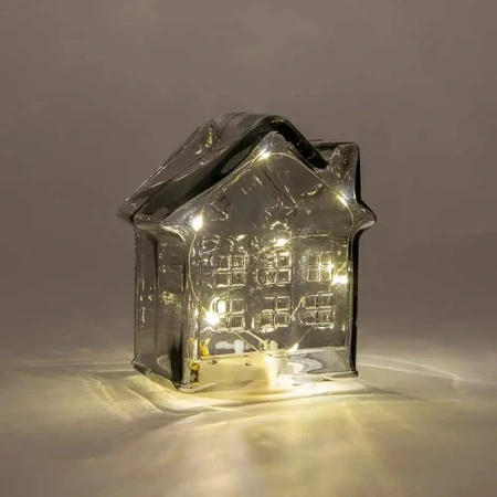 ANNA'S COLLECTION Huisje 10led 12.5x7.5x14cm grijs - afbeelding 2