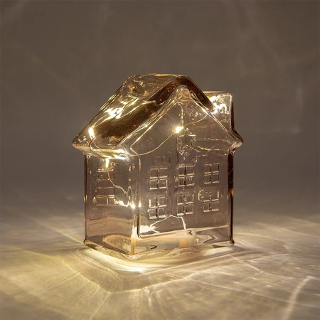 ANNA'S COLLECTION Huisje 10led 12.5x7.5x14cm roze - afbeelding 2