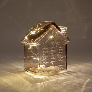 ANNA'S COLLECTION Huisje 10led 12.5x7.5x14cm roze - afbeelding 2