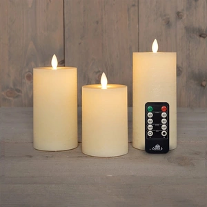ANNA'S COLLECTION Kaars led oplaadbaar d7.5 ivr s3