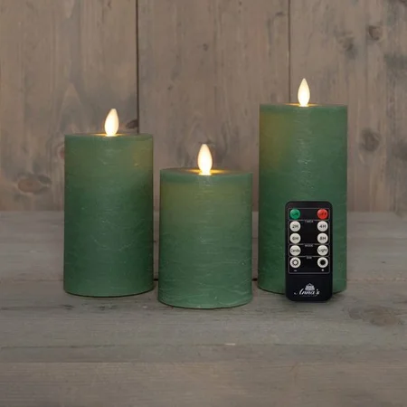 ANNA'S COLLECTION Kaars led oplaadbaar d7.5 jade s3 - afbeelding 1