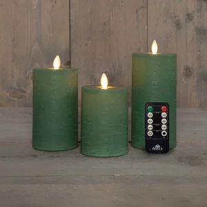 ANNA'S COLLECTION Kaars led oplaadbaar d7.5 jade s3 - afbeelding 1