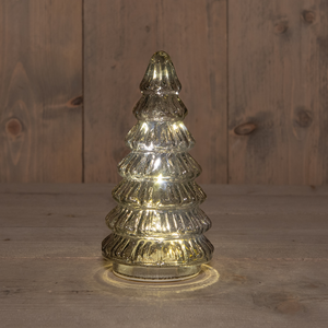 ANNA'S COLLECTION Kerstboom glas 18.5x9cm grijs