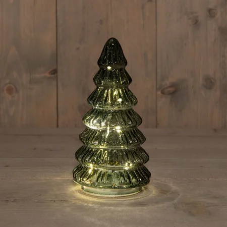 ANNA'S COLLECTION Kerstboom glas 18.5x9cm groen - afbeelding 1
