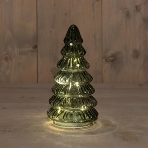 ANNA'S COLLECTION Kerstboom glas 18.5x9cm groen