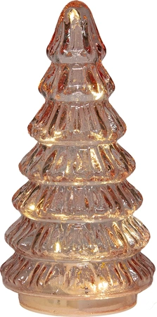 ANNA'S COLLECTION Kerstboom glas 18.5x9cm roze - afbeelding 2