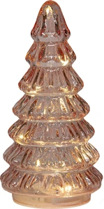 ANNA'S COLLECTION Kerstboom glas 18.5x9cm roze - afbeelding 2