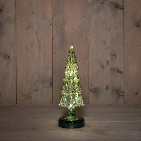 ANNA'S COLLECTION Kerstboom glas 27.5x9.5cm groen - afbeelding 1