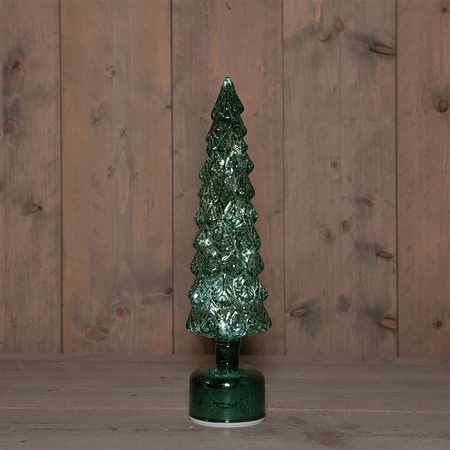 ANNA'S COLLECTION Kerstboom glas draaiend h38cm grn - afbeelding 1