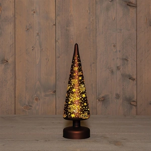 ANNA'S COLLECTION Kerstboom glas led 30x9cm choco