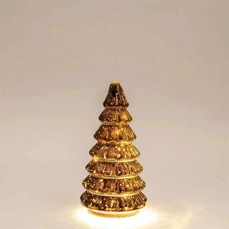 ANNA'S COLLECTION Kerstboompje 10led 18.5x9.5cm brns - afbeelding 2