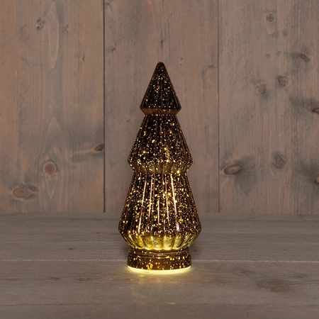 ANNA'S COLLECTION Kerstboompje 10led 23.5x10cm brns - afbeelding 1