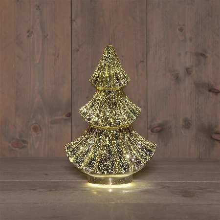 ANNA'S COLLECTION Kerstboompje 10led 24x15.5cm goud - afbeelding 1