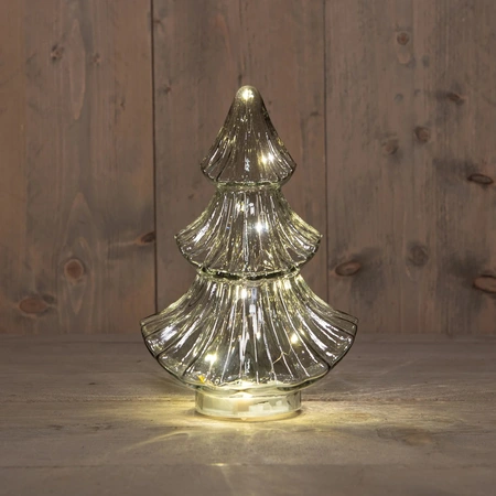 ANNA'S COLLECTION Kerstboompje 10led 24x15.5cm grijs - afbeelding 1