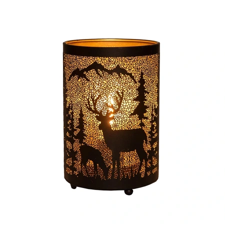 ANNA'S COLLECTION Lantaarn herten 16x10.5cm zwrt/gd - afbeelding 2