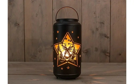 ANNA'S COLLECTION Lantaarn kerst d12h25.5cm zwrt/goud - afbeelding 1