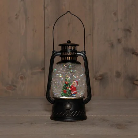 ANNA'S COLLECTION Lantaarn kerstboom 20.5x12cm zwart - afbeelding 1