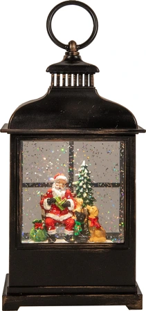 ANNA'S COLLECTION Lantaarn kerstman 12.5x8x27cm zwart - afbeelding 2