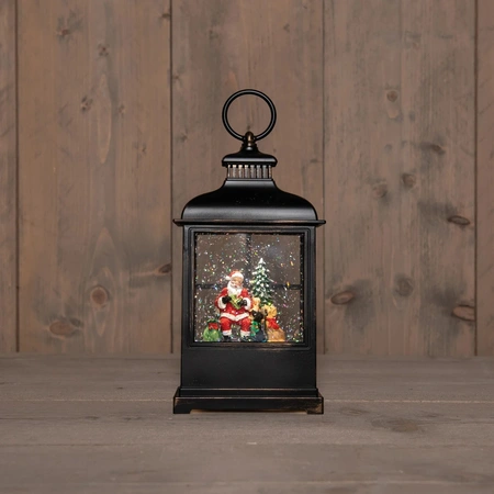 ANNA'S COLLECTION Lantaarn kerstman 12.5x8x27cm zwart - afbeelding 1