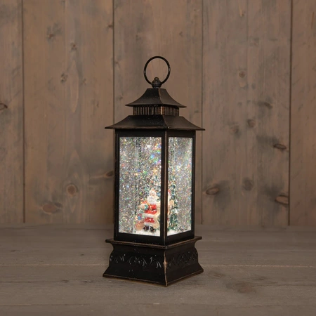 ANNA'S COLLECTION Lantaarn kerstman 29x10.5cm zwart - afbeelding 1