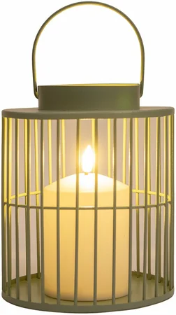 ANNA'S COLLECTION Lantaarn met 3d kaars 18x15cm olijf - afbeelding 2