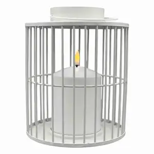 ANNA'S COLLECTION Lantaarn met kaars 18x15cm wit - afbeelding 2