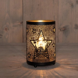 ANNA'S COLLECTION Lantaarn ster 16x10.5cm zwrt/gd - afbeelding 1