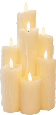 ANNA'S COLLECTION Leddruipkaars 7x3d.vlam 25.5x15cm ivoor - afbeelding 2