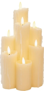 ANNA'S COLLECTION Leddruipkaars 7x3d.vlam 25.5x15cm ivoor - afbeelding 2
