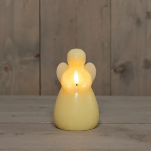 ANNA'S COLLECTION Ledkaars engel 3d.vlam ivoor