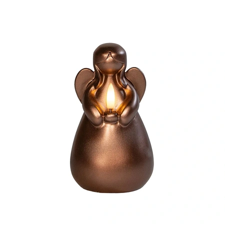 ANNA'S COLLECTION Ledkaars engel wax 3d vlam brons - afbeelding 2