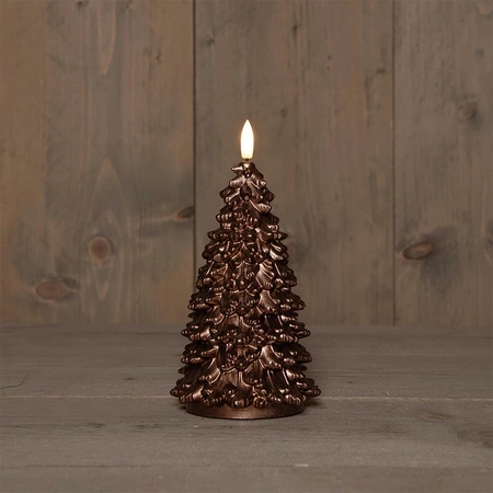 ANNA'S COLLECTION Ledkaars kerstboom 3d d9.5h20cm brons - afbeelding 1