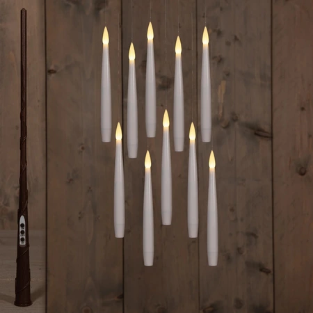 ANNA'S COLLECTION Ledkaars zwevend met toverstok h15cm 10st - afbeelding 1